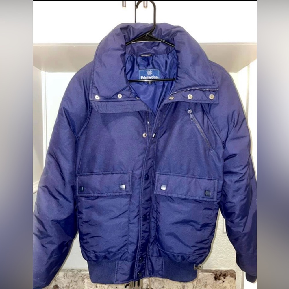 Edelweiss Navy Blue Puffer Jacket